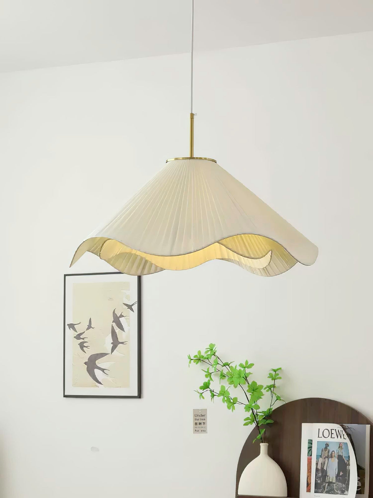 Undula Gold Fabric Pendant