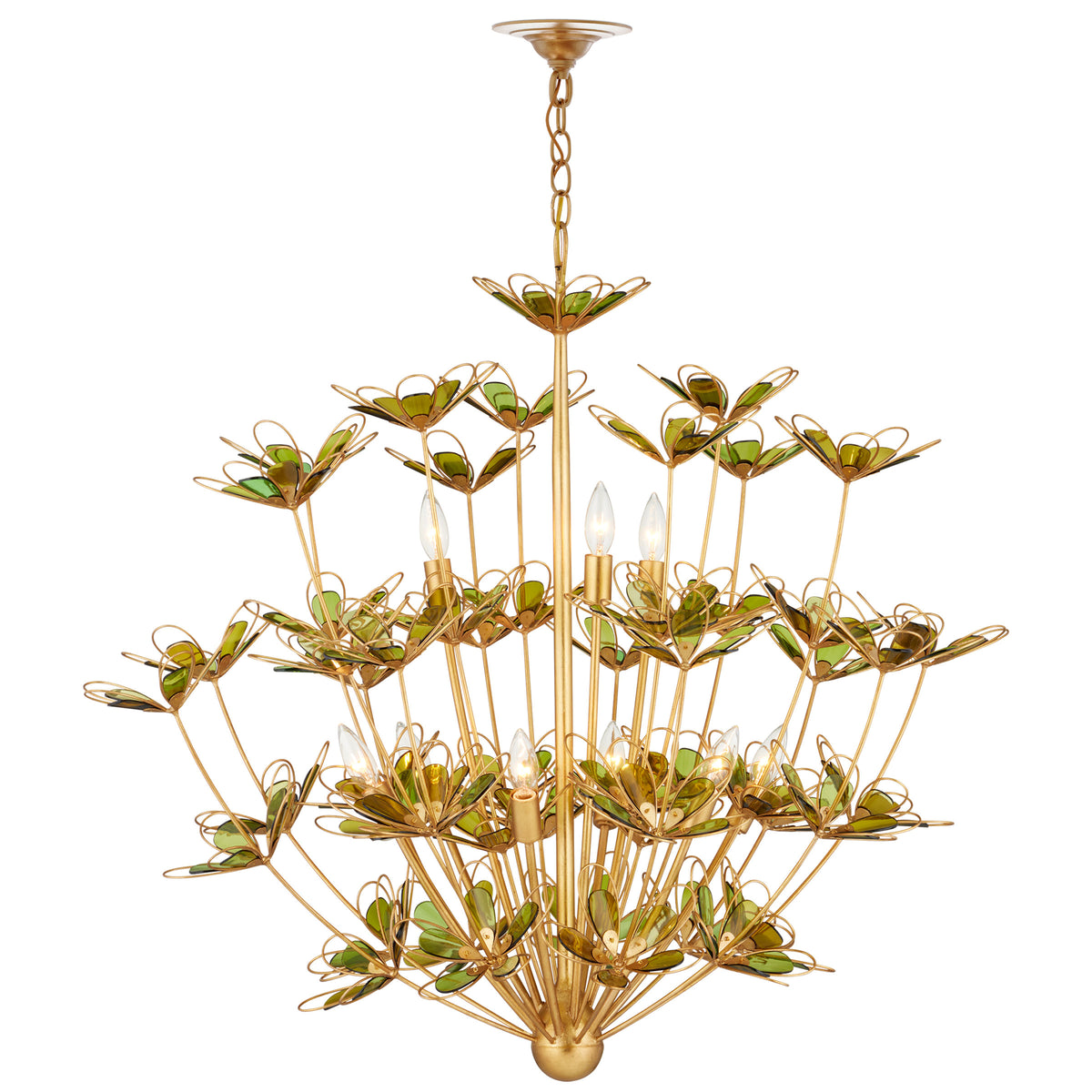 Verdant Solstice Recycled Glass Chandelier