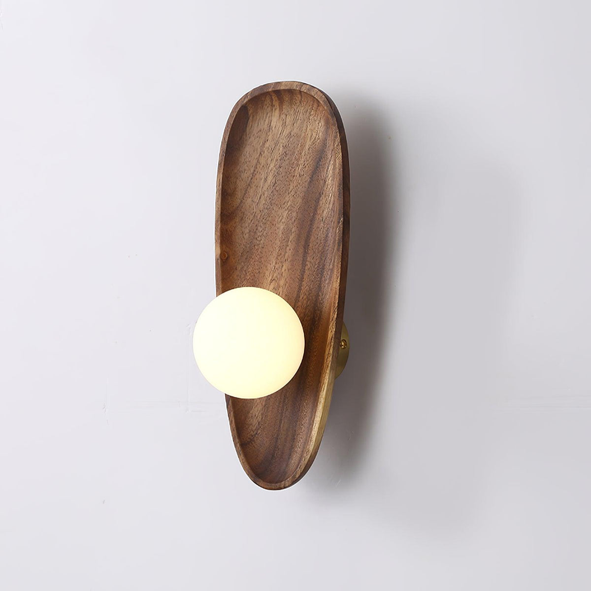 Eivor Wall Lamp ∅ 4.7″ x H 11.8″ / Dia 12cm x H 30cm / Walnut & White / Warm Light Wall lamp