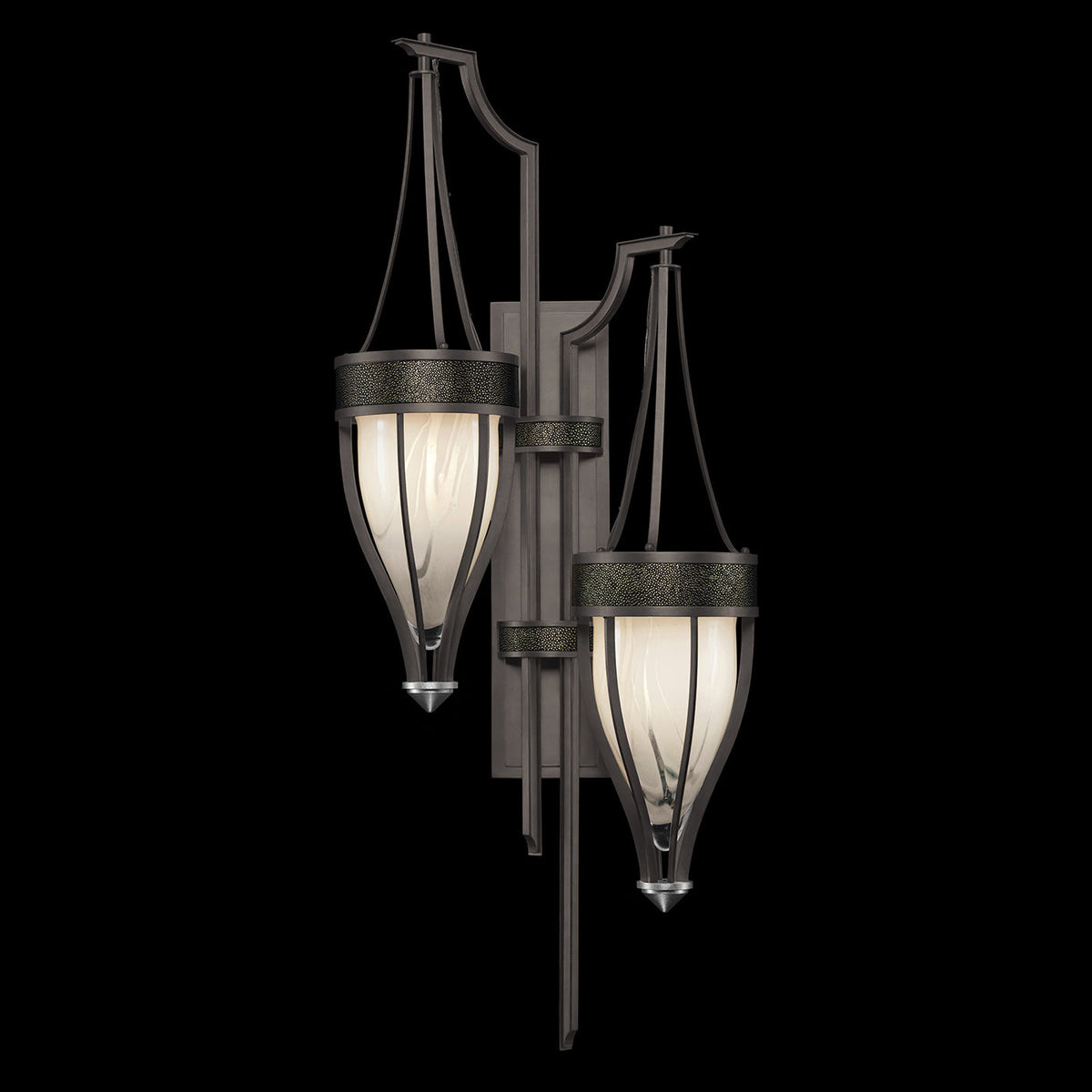 Whorled Glass Shagreen Accent Wall Sconce
