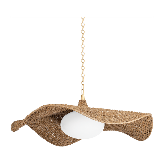 Abaca Straw-Hat Gold Opal Chandelier