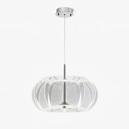 Acrylic Ellipse Chrome Clear LED Pendant