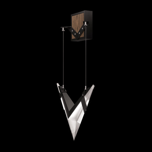 Adjustable Chevron Crystal Black Champagne LED Sconce