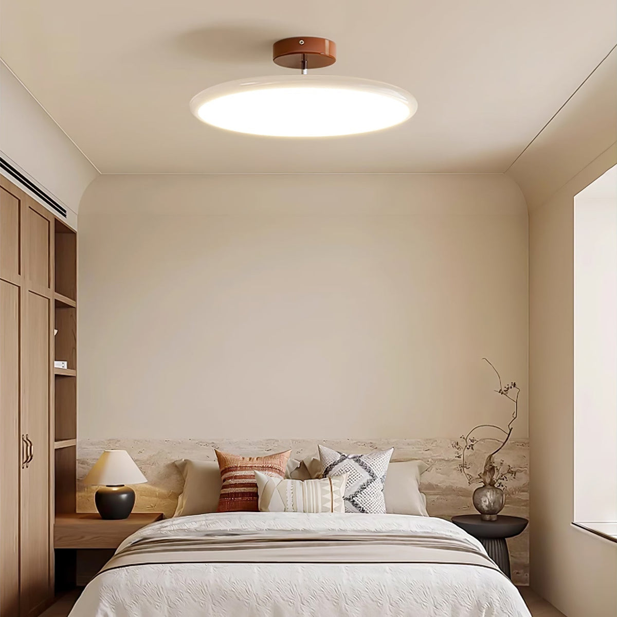 Adjustable Round Brown Beige Green LED Ceiling Light