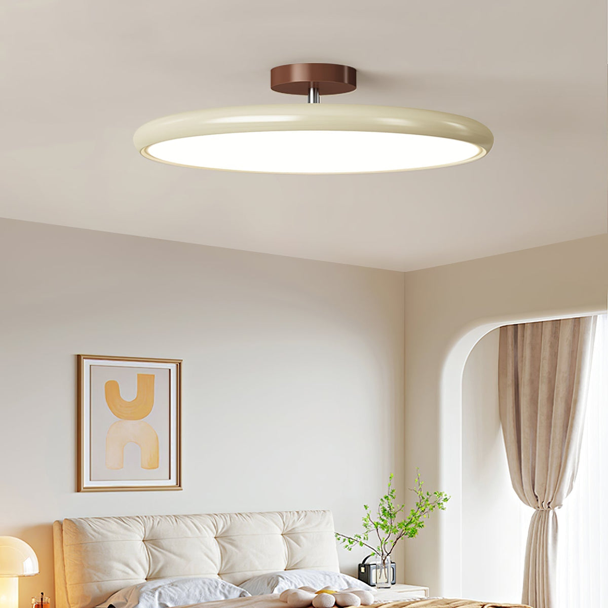 Adjustable Round Brown Beige Green LED Ceiling Light