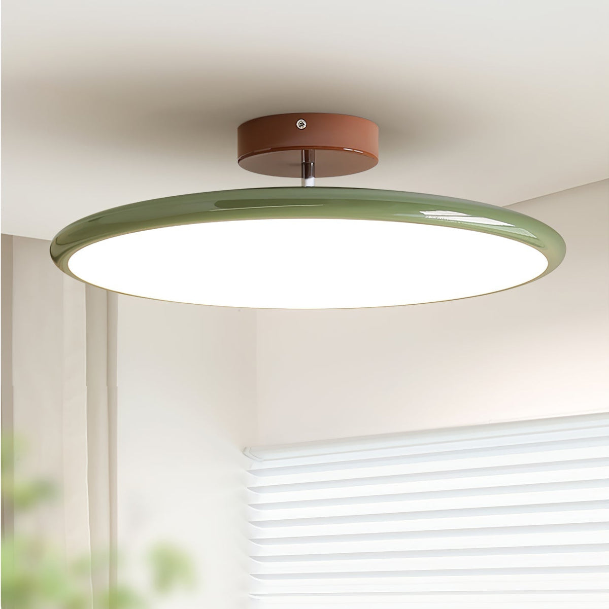 Adjustable Round Brown Beige Green LED Ceiling Light