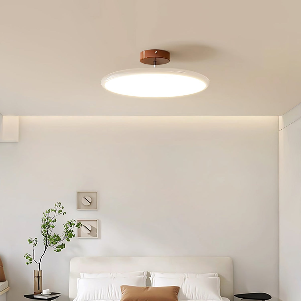 Adjustable Round Brown Beige Green LED Ceiling Light