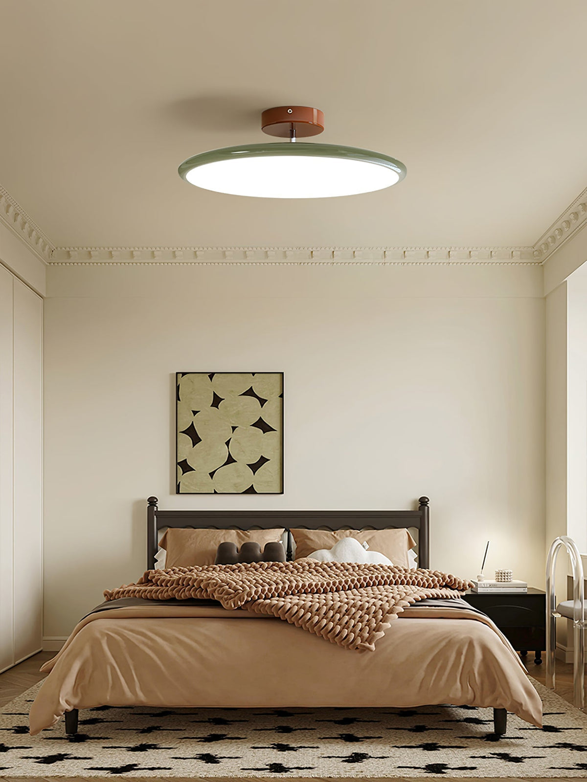 Adjustable Round Brown Beige Green LED Ceiling Light