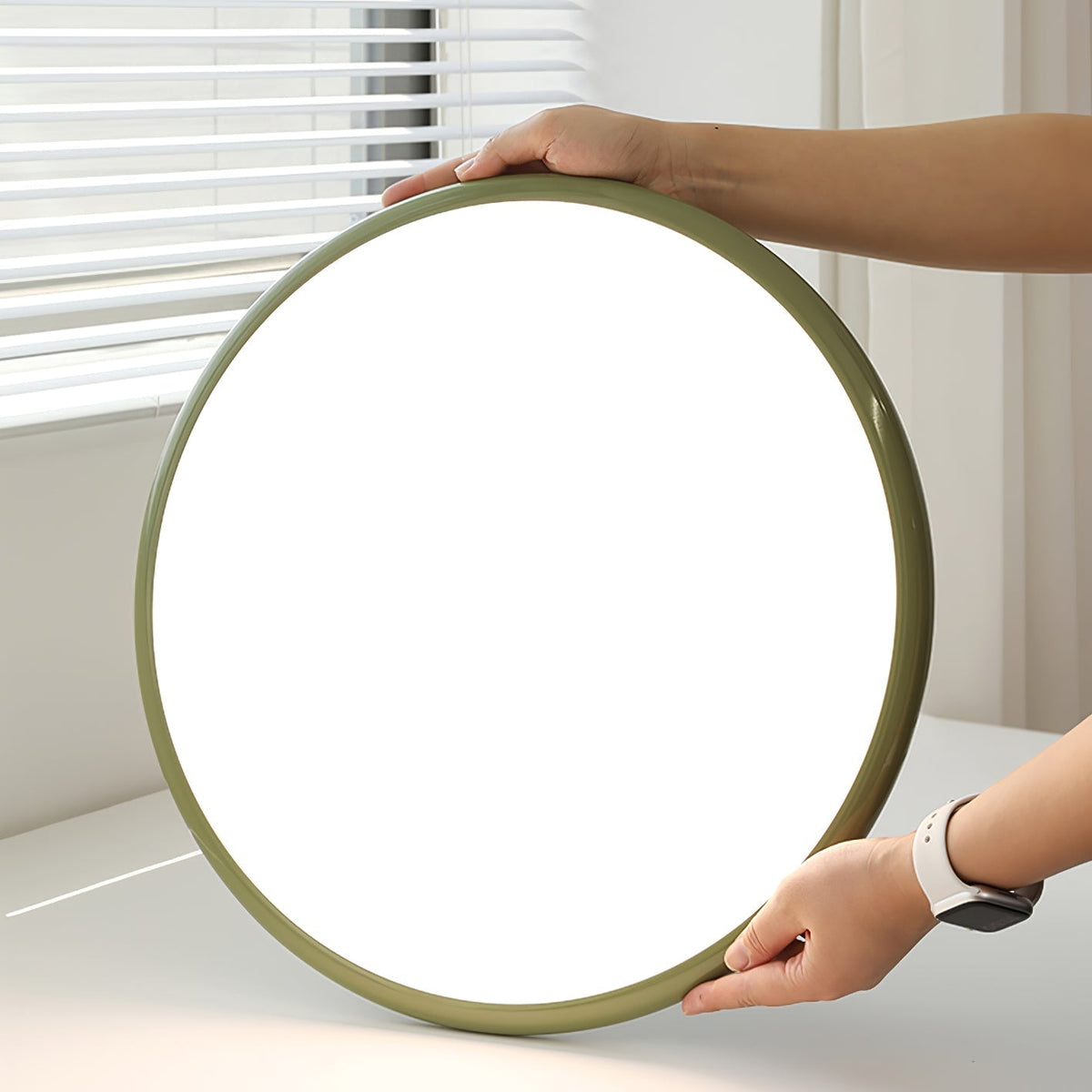 Adjustable Round Brown Beige Green LED Ceiling Light