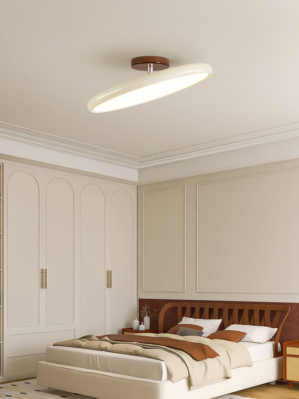 Adjustable Round Brown Beige Green LED Ceiling Light