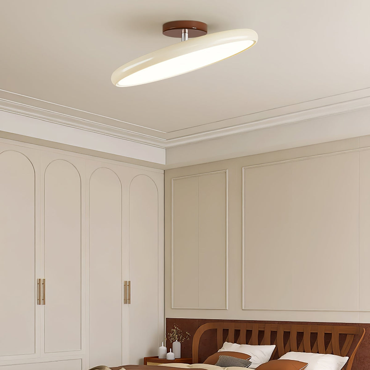 Adjustable Round Brown Beige Green LED Ceiling Light