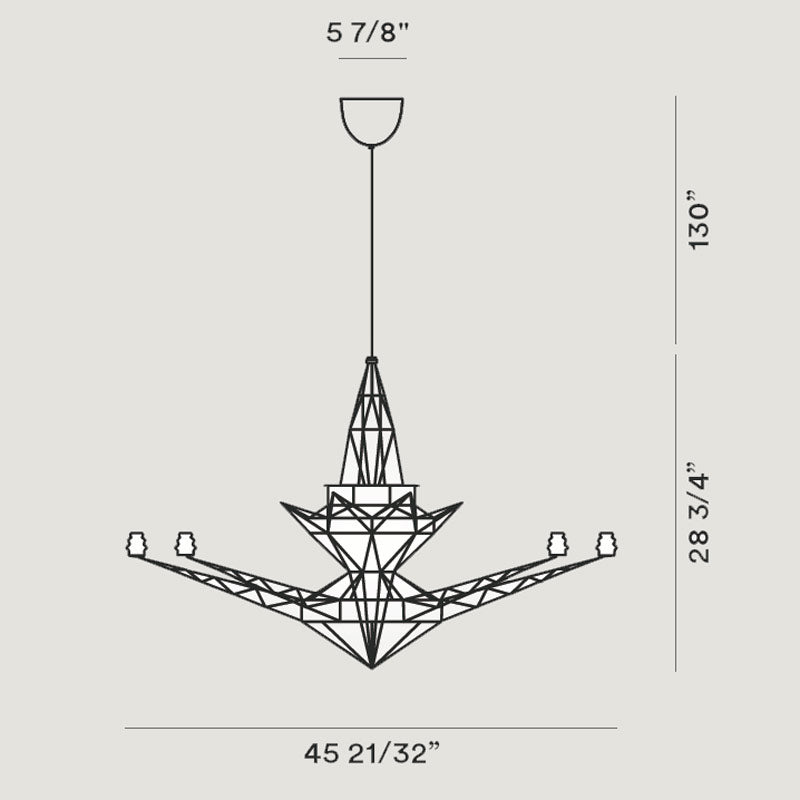 Aeriform Gray Eight-Light Chandelier