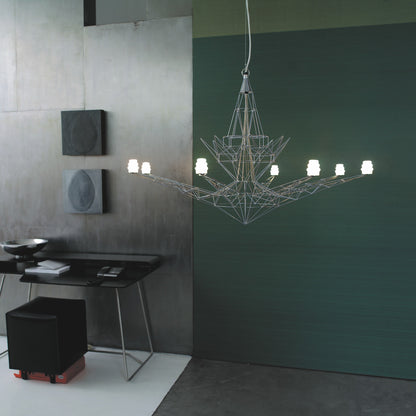 Aeriform Gray Eight-Light Chandelier