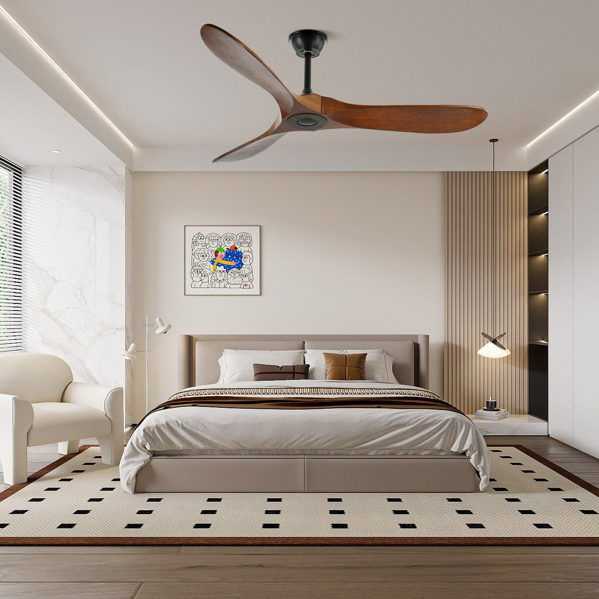 Airfoil Woodgrain Multi-Finish Ceiling Fan