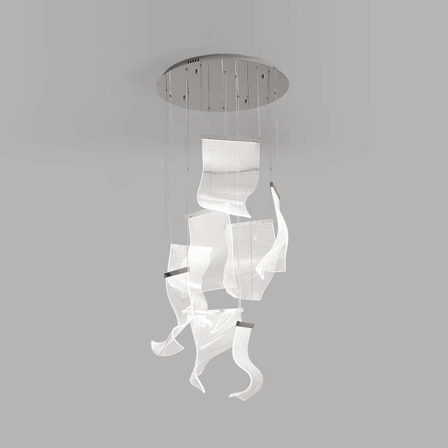 Airpane Gold Silver LED Multi-Light Chandelier