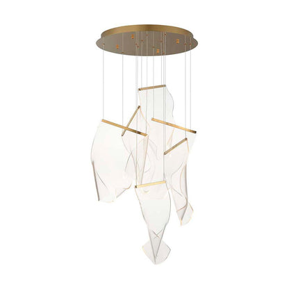 Airpane Gold Silver LED Multi-Light Chandelier