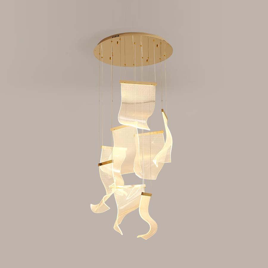 Airpane Gold Silver LED Multi-Light Chandelier