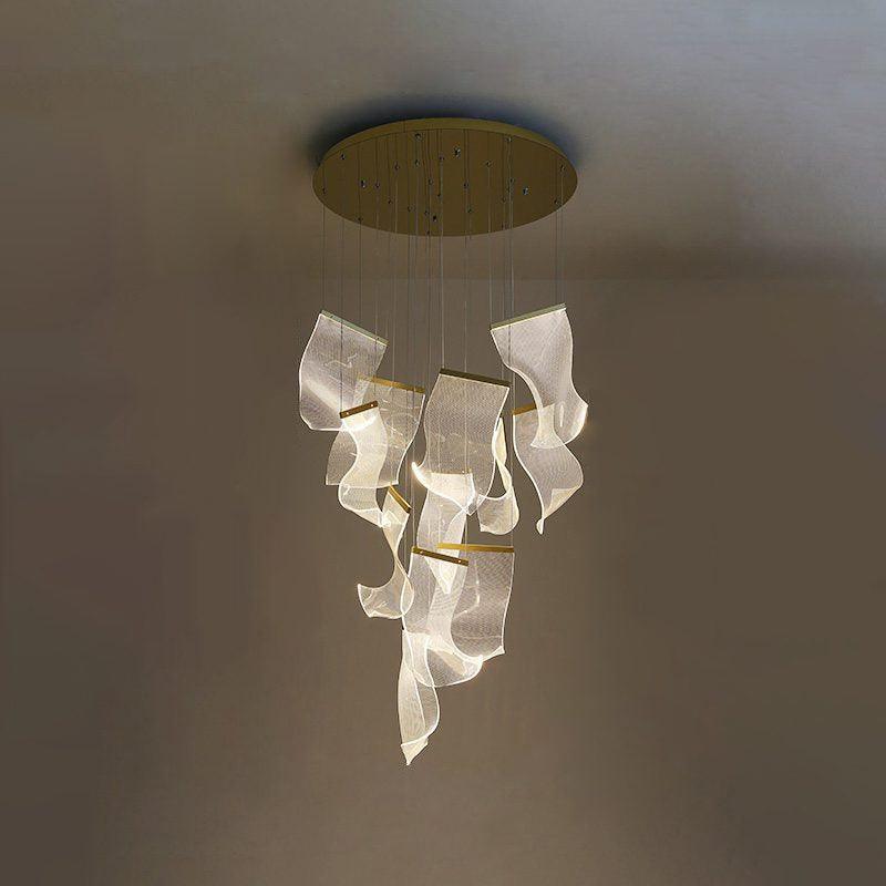 Airpane Gold Silver LED Multi-Light Chandelier