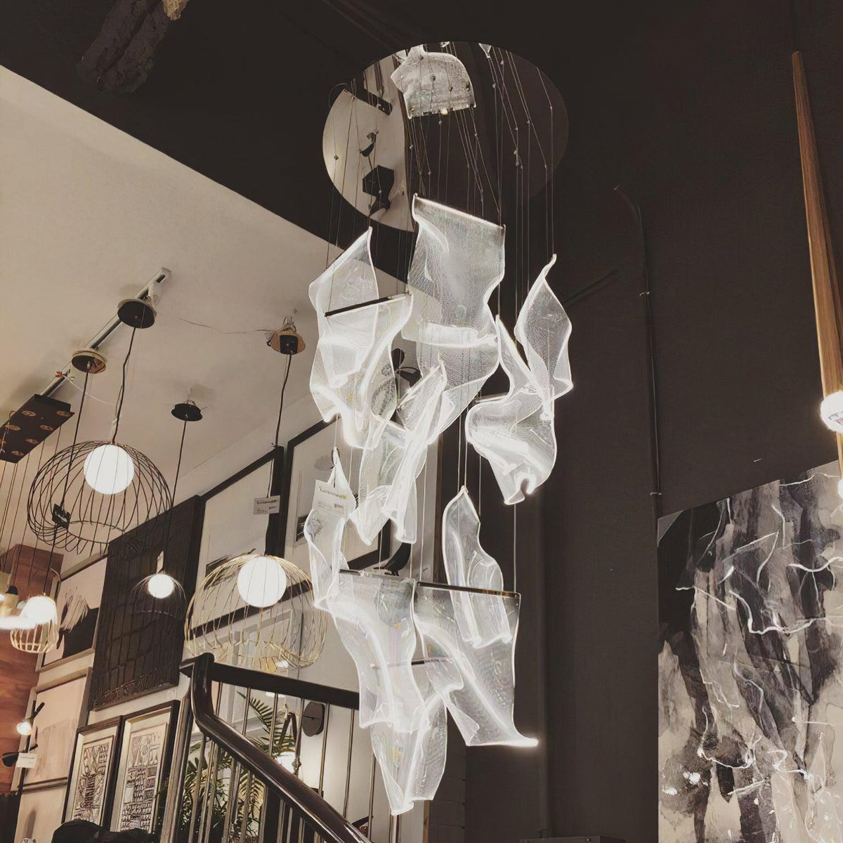 Airpane Gold Silver LED Multi-Light Chandelier
