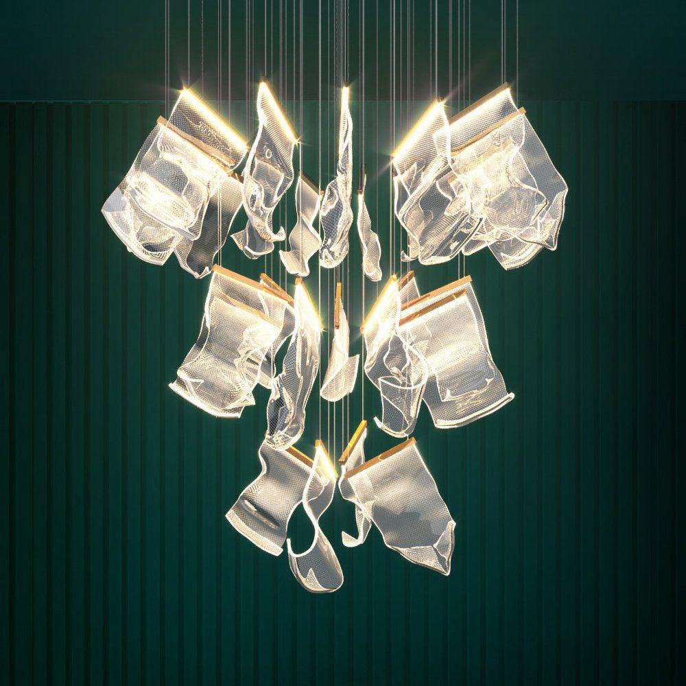 Airpane Gold Silver LED Multi-Light Chandelier