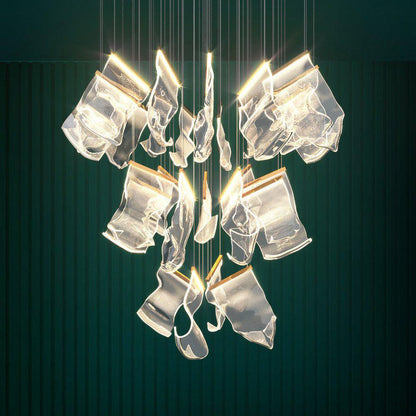 Airpane Gold Silver LED Multi-Light Chandelier