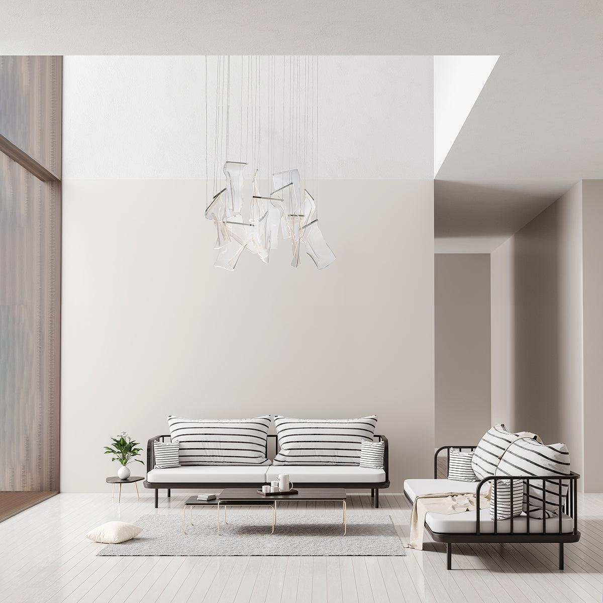 Airpane Gold Silver LED Multi-Light Chandelier