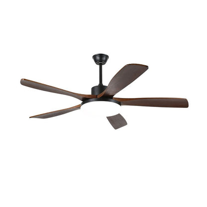 Keltis 42’’/52’’ Ceiling Fan Light ∅ 42″ x H 11.8″ / Model B Walnut Wood Grain & Black / Three-Color Changing Light