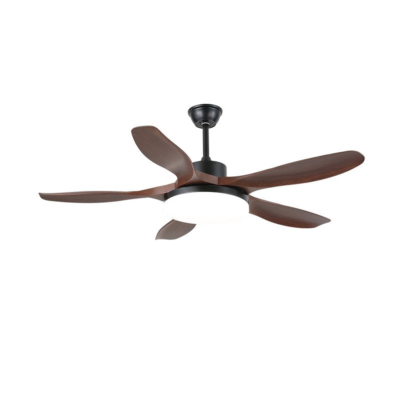 Keltis 42’’/52’’ Ceiling Fan Light ∅ 42″ x H 11.8″ / Model A Walnut Wood Grain & Black / Three-Color Changing Light