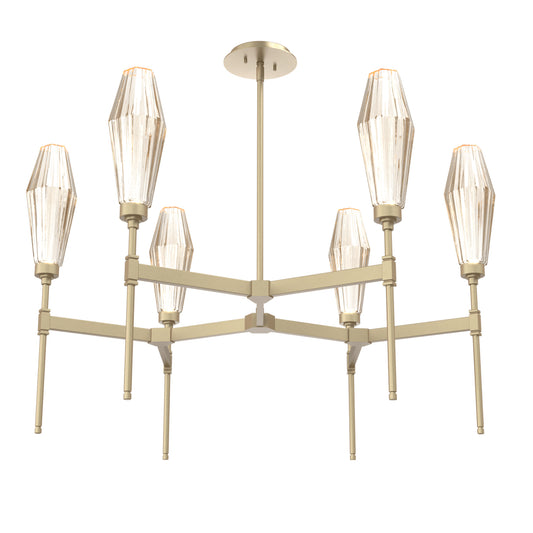 Amberline Ribbed Glass LED Chandelier