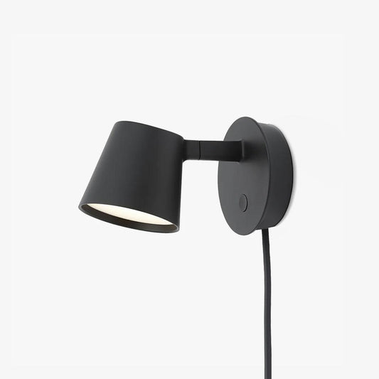 Anglepoint Black White Red Plug-In Wall Light
