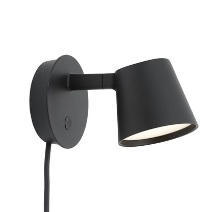 Anglepoint Black White Red Plug-In Wall Light