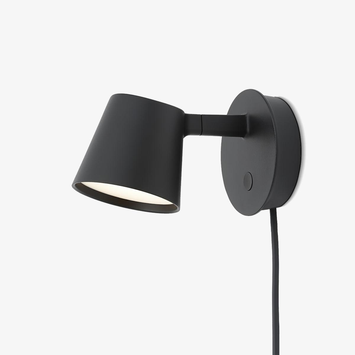 Anglepoint Black White Red Plug-In Wall Light