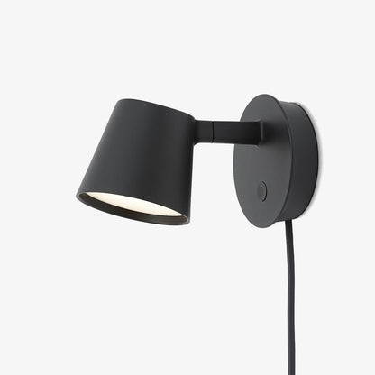 Anglepoint Black White Red Plug-In Wall Light