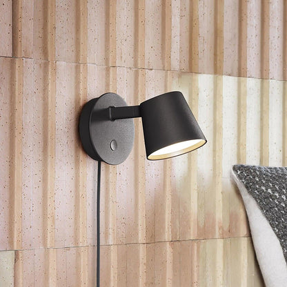 Anglepoint Black White Red Plug-In Wall Light