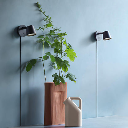 Anglepoint Black White Red Plug-In Wall Light
