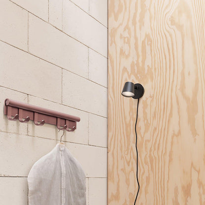 Anglepoint Black White Red Plug-In Wall Light