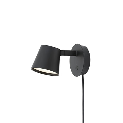 Anglepoint Black White Red Plug-In Wall Light