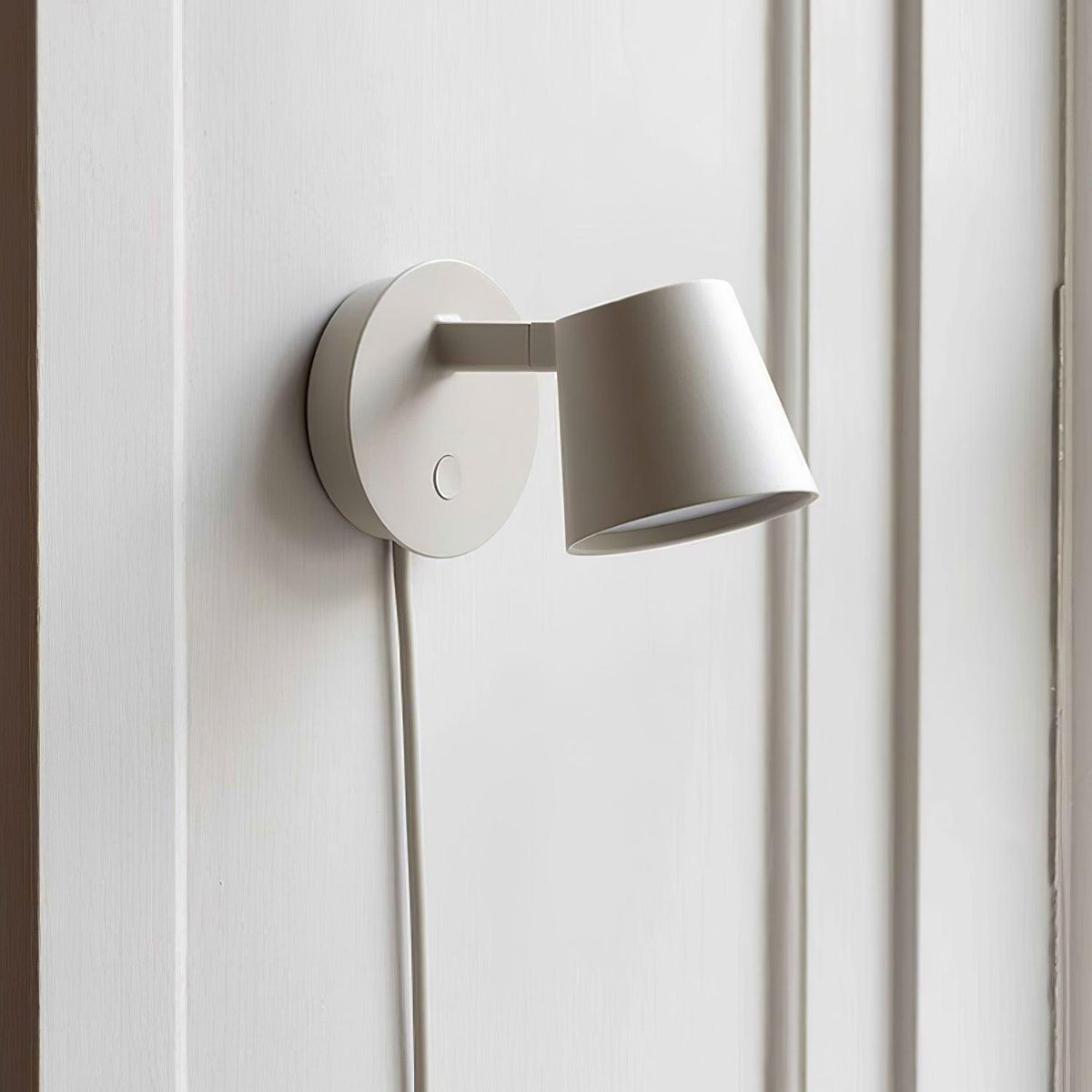 Anglepoint Black White Red Plug-In Wall Light