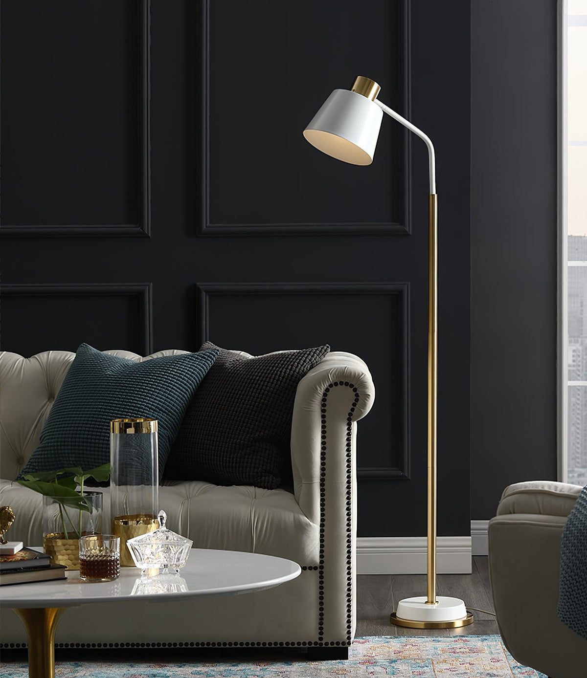 Aperture Gold Task Floor Lamp