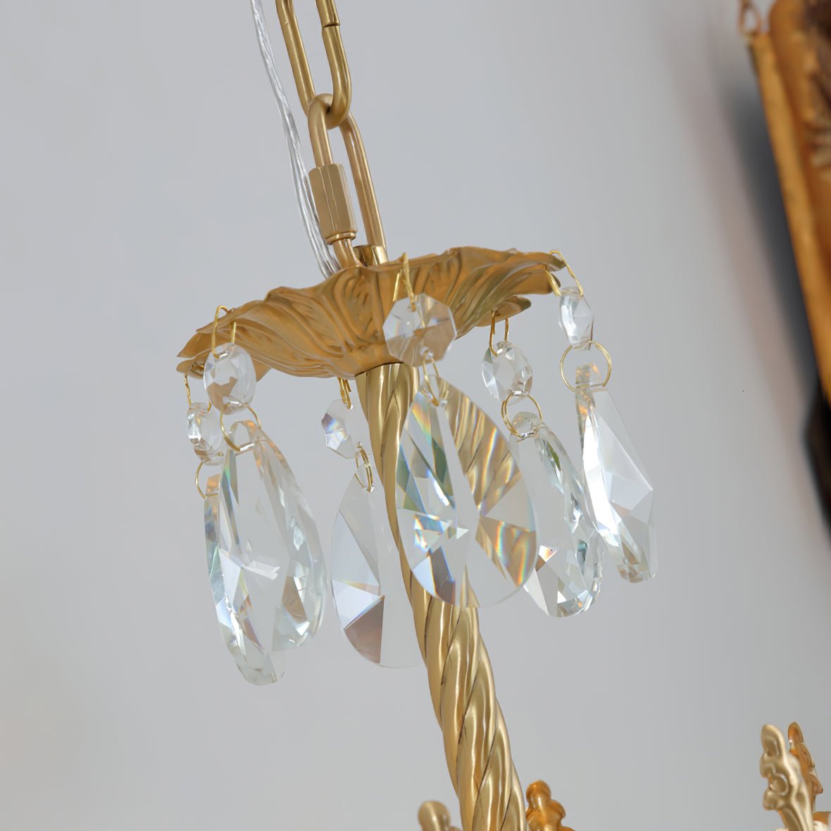 Arched Drop Copper Clear Crystal Wall Light