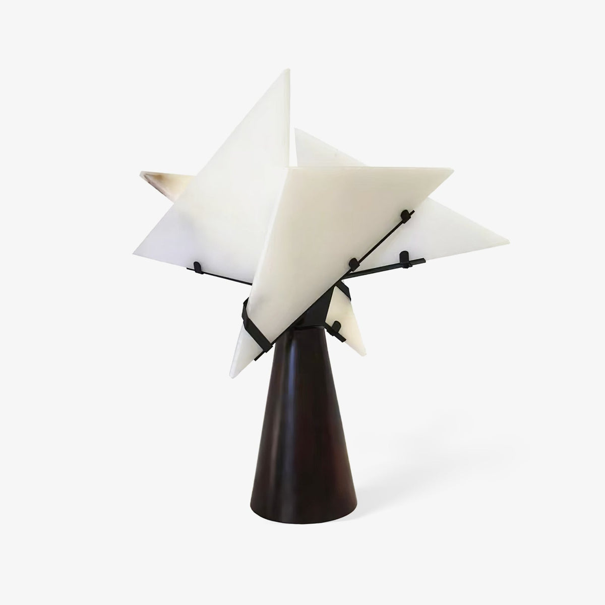 Architectural Black Alabaster Table Lamp