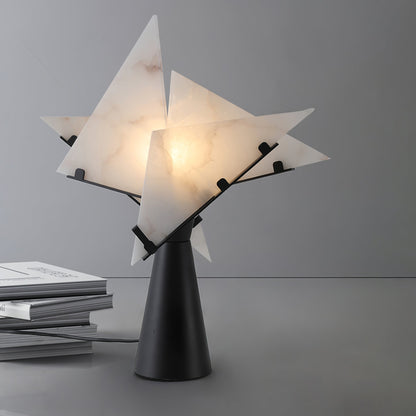 Architectural Black Alabaster Table Lamp