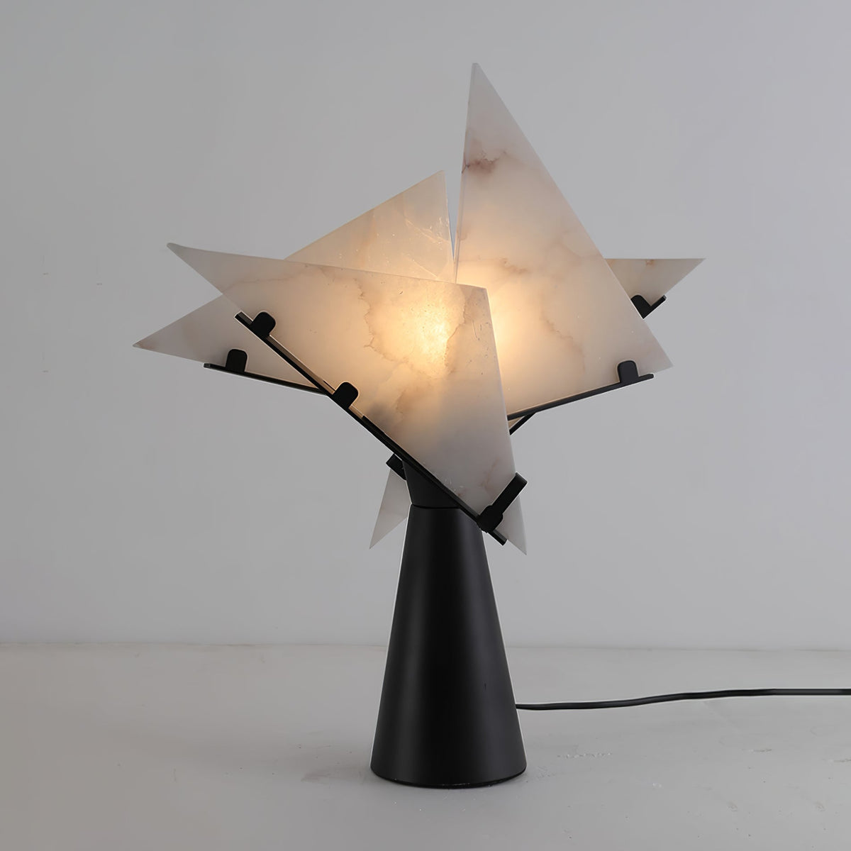 Architectural Black Alabaster Table Lamp