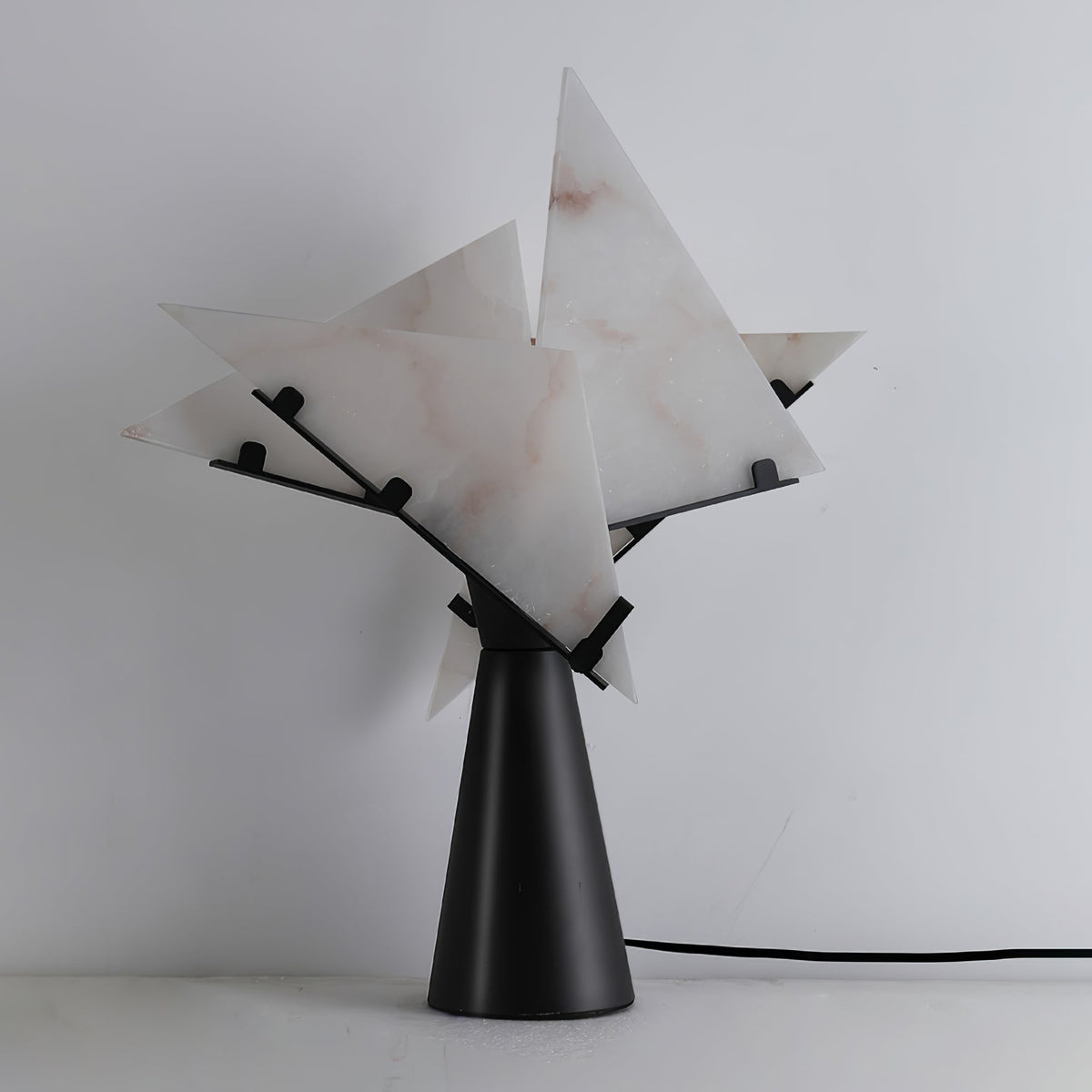 Architectural Black Alabaster Table Lamp