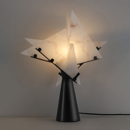 Architectural Black Alabaster Table Lamp