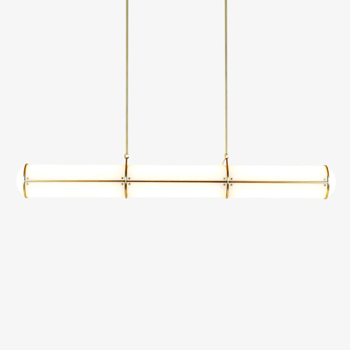 Architectural Cylinder Gold Black LED Linear Pendant