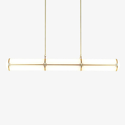 Architectural Cylinder Gold Black LED Linear Pendant