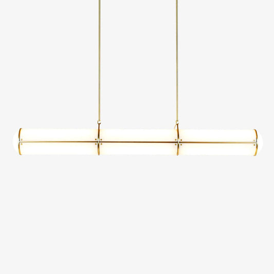 Architectural Cylinder Gold Black LED Linear Pendant