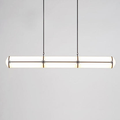 Architectural Cylinder Gold Black LED Linear Pendant
