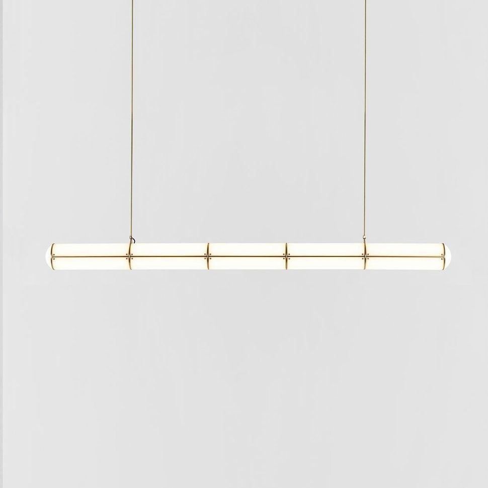 Architectural Cylinder Gold Black LED Linear Pendant